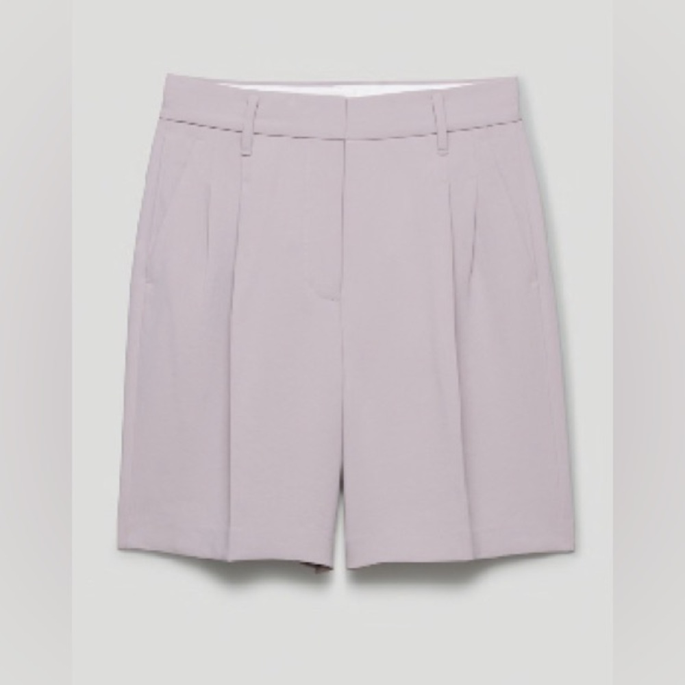 Wilfred Gull grey effortless Shorts Pleated High-Waisted mid thigh(long)